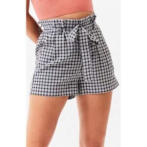 Lottie Moss Tie Waist Paperbag Gingham Shorts Small